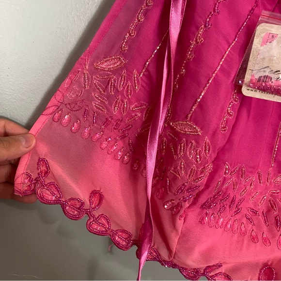 Free People Pink Embroidered Wrap Skort - Picture 8 of 12